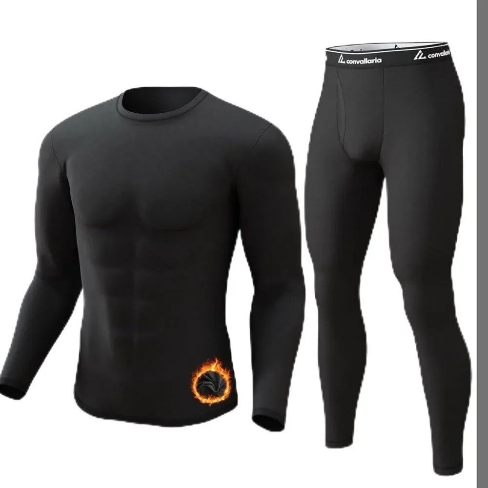 CL Convallaria Long Johns Thermal Underwear and Men Soft Fleece Lined Base XXL